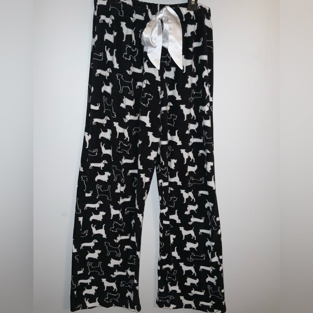 🐾 Dog Lover’s Black & White Doggie Pajama Pants Sz M 🐶🐕‍🦺🐕🦮🐩🐶